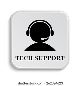 Tech Support Icon. Internet Button On White  Background. 