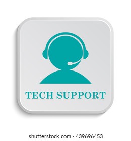 Tech Support Icon. Internet Button On White Background.
