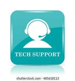 Tech Support Icon. Internet Button On White Background.
