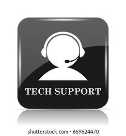 Tech Support Icon. Internet Button On White Background.
