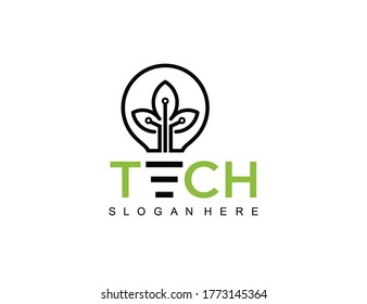 Tech Tree Bulb Idea Logo Icon Symbol Inspiration Template