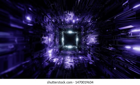 technic technology space tunnel background wallpaper 3d rendering 3d illustration