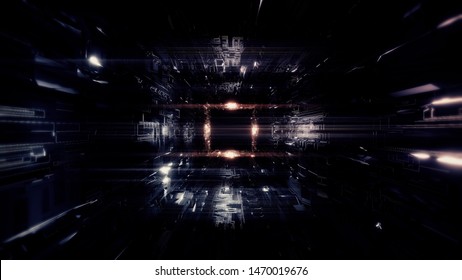 technic technology space tunnel background wallpaper 3d rendering 3d illustration