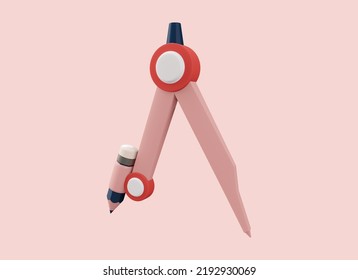 Technical Drawing Compass 3d Rendering