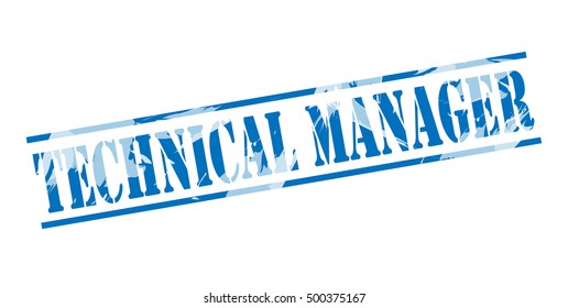 technical manager blue stamp on white background