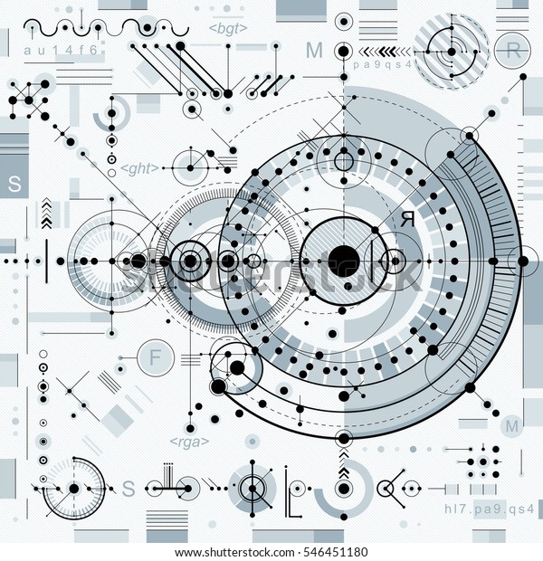 技術計画 設計図 グラフィックやウェブデザインで使用する 機械部品を含む産業システムの図面 のイラスト素材 Shutterstock