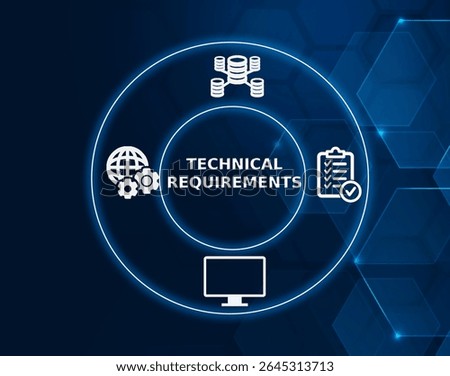 technical requirements tech concept.Specific, detailed criteria or features that must be met for a system, product, or service to be considered functional and suitable for its intended purpose.