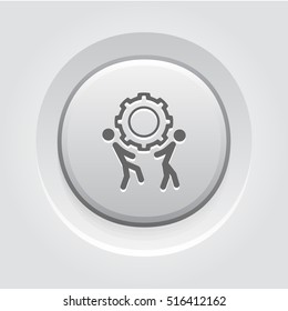 Technical Support Icon. Business Concept. Grey Button Design