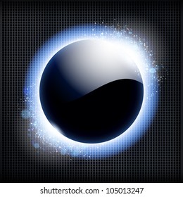Techno background with blue light frame.