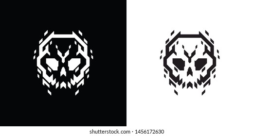 Techno Music Skull Logo Dubstep