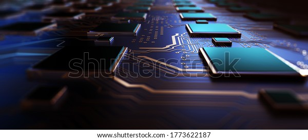 Technological background of the abstract\
computer motherboard, can be used in the description of\
technological processes, science, education. Can be used as digital\
dynamic wallpaper. 3d\
rendering