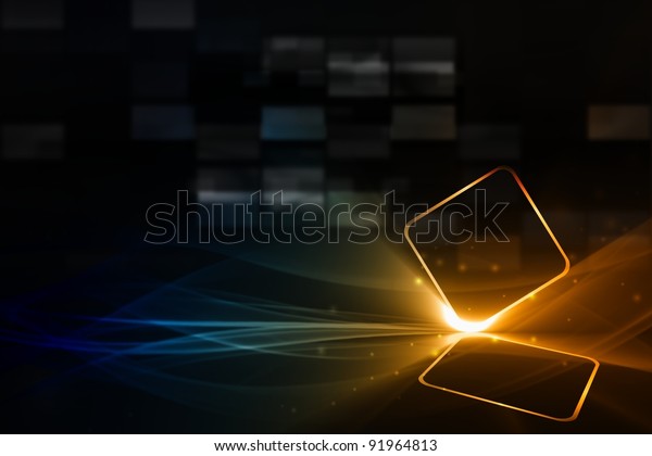 Technological background -\
abstract mobile device with transparent touch-sensitive\
screen