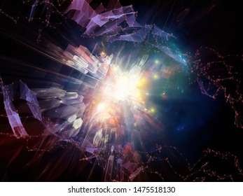 Technological Burst. Bright math-generated abstract radial elements to illustrate concept of rapid expansion on the subject of science, education and computer technology.