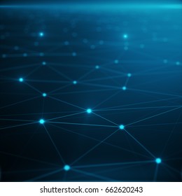 Technological connection in cloud computer, blue dot network, abstract background, Concept of Network Representing Internet Connections, 3D rendering