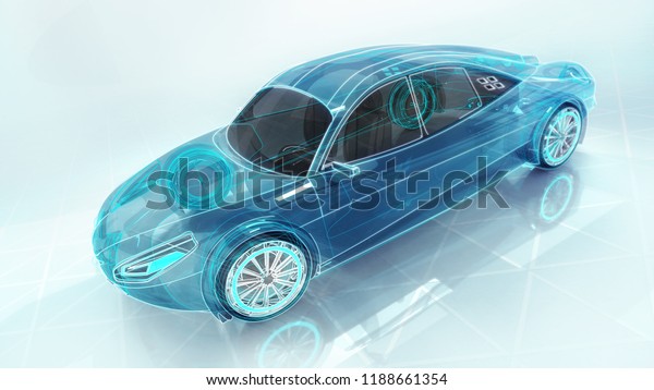 technological study of new car development, 3D\
conceptual rendering, my own car\
design