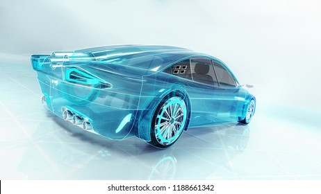 Technological Study Of New Futuristic Car , 3D Conceptual Rendering, My Own Car Design