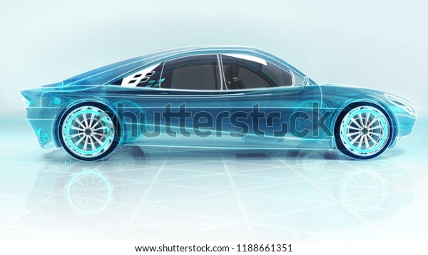 technological study of new progressive\
car in side view, 3D conceptual rendering, my own car\
design
