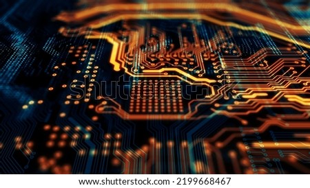 Technology background of the abstract computer motherboard, can be used in the description of technological processes, science, education. Can be used as digital dynamic wallpaper. 3d rendering