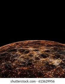Technology background abstract  background with connecting dots and lines. Connection structure digital communication. 3d rendering