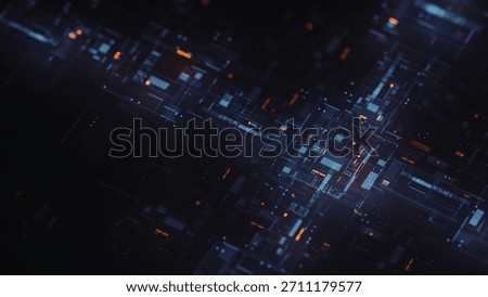 Technology background abstract science big data analysing neural network artificial intelligence futuristic electronic circuit board 3d rendering.