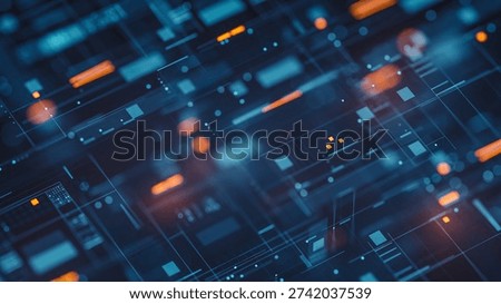 Technology background abstract science big data analysing neural network artificial intelligence futuristic electronic circuit board 3d rendering.