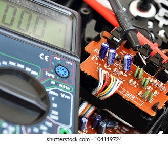 Technology background, digital multimeter close up - Powered by Shutterstock