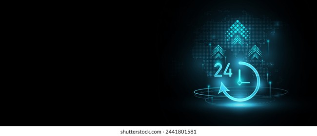 Technology background image of work concept racing against time Banner design, advertising media