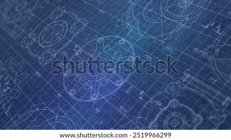 Technology banner.Mechanical Engineering background .Technical drawing .illustration .