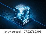 Technology circuit board and core, 3d rendering. 3D illustration.