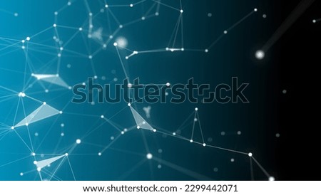 Technology digital abstract background. 3d Network particles and plexus wave. Ai, big data, science concept. . 3D Illustration