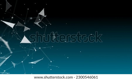 Technology digital abstract background. 3d Network particles and plexus wave. Ai, big data, science concept. . 3D Illustration