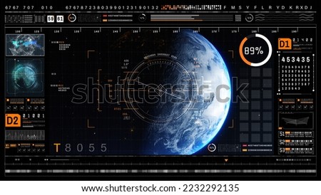 Technology Digital Cyberspace and Global Network Connection Tracking GPS, Graphic Dashboard Head-up display and Futuristic User Interface GUI Background Concept.	3d rendering