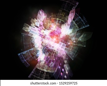 Technology Explosion. Bright math-generated abstract radial elements to illustrate concept of rapid expansion on the subject of science, education and computer technology.