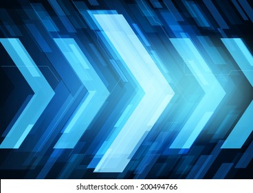 Technology Future Arrows Abstract   Background, Moving Forward Concept. Raster Copy