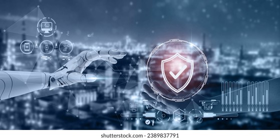 Technology for increasing workplace safety in industry concept. Workplace safety technology in production process with safety culture and training, protections, health care, regulations. Zero accident - Powered by Shutterstock