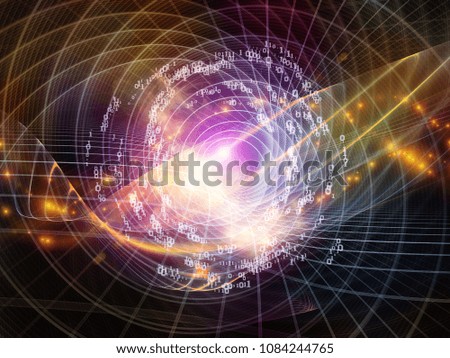 Technology of Numbers series. Backdrop design of digits, grids and lights for works on technology, science and the world of computer information