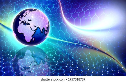 Technology Web Glob Background.artificial Intelligence Virtual Concept. World Network Technology Communication Background.