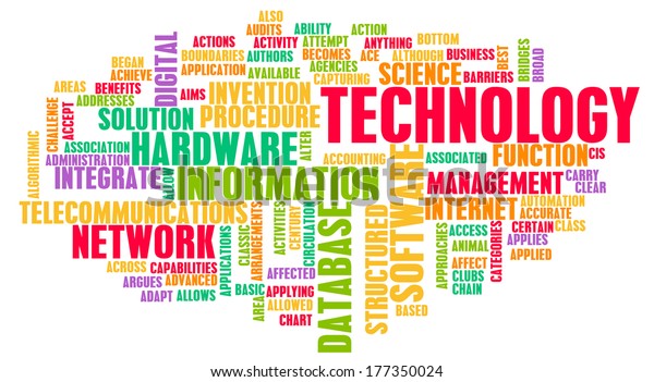 Technology Word Cloud Business Concept Art Stock Illustration 177350024