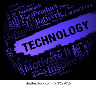 Technology Words Represents Electronics Digital And Hi Tech