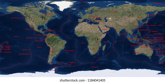 Tectonic Plates Map 3d Rendering Stock Illustration 1184041405 Shutterstock