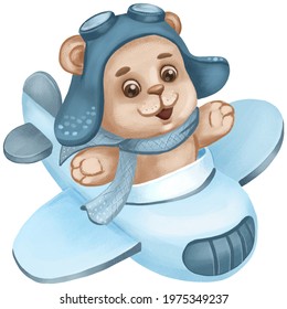 Teddy Bear Clipart, Baby Boy, Cute Kids Clip Art. Individual PNG Files. Design For A First Birthday Greeting Card