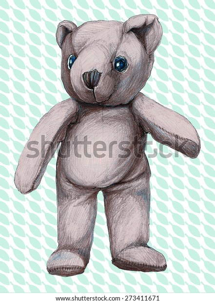 Teddy Bear Hand Drawing Toy のイラスト素材