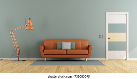 Teen Room For Boy With Large Bed Wall Unit And Closed Door - 3d Rendering