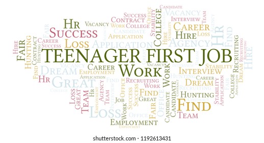 Teenager First Job Word Cloud.