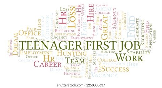 Teenager First Job Word Cloud.