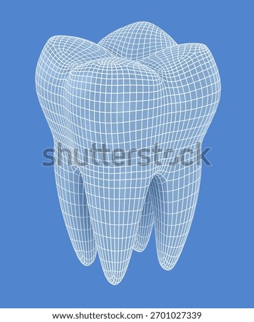 Teeth 3D model. 3D illustration