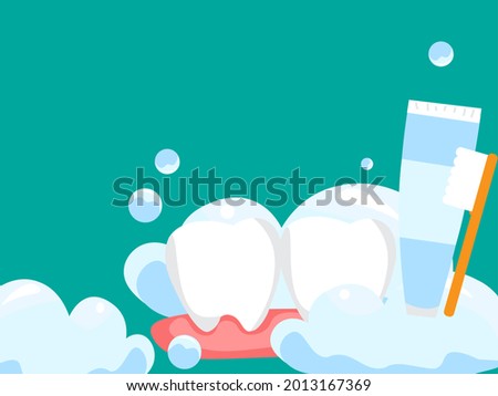 teeth in the midst of toothpaste