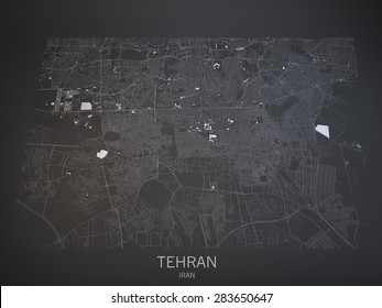 Tehran Map, Satellite View, 3d, Iran