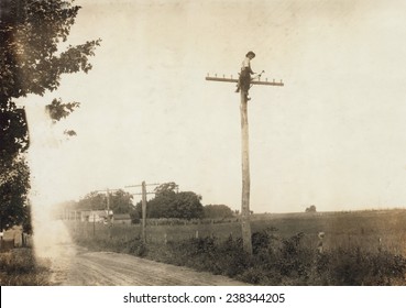 Telegraph Lineman, Kentucky, Photograph By Lewis Wickes Hine, August, 1916.