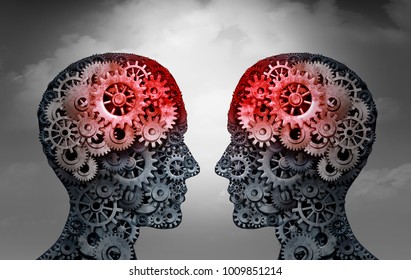 Telepathy And Mind Reading Psychology Or Mental Connection Concept As Telepathic People Symbols Communicating Through Brain Waves As A 3D Illustration